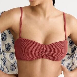 J Crew Women’s Scrunchie Sweetheart Bikini Swim Top 3X Rust Orange